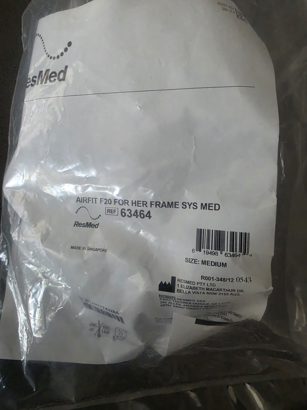 ResMed AirFit F20 For Her Frame - Medium